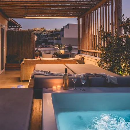 Apartmán Luxury With Acropolis View Terrace And Jacuzzi In The Heart Of - Living Stone Azurite *